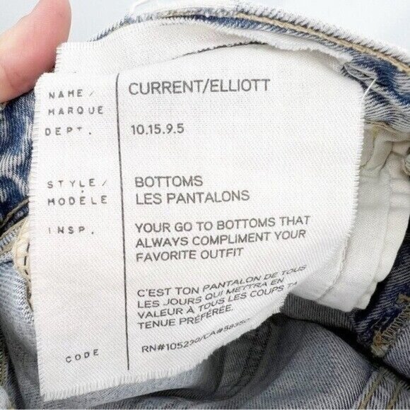 Current Elliot The High Rise Slit Boot Mulholland Destroy Light Wash Size 24 - Picture 8 of 9